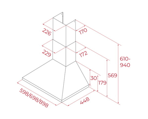 Декоративна кухонна витяжка Teka DBB 64140 KOS BK  113020003