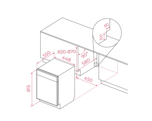 Вбудована посудомийна машина 45 см Teka DFI 74860  114310011