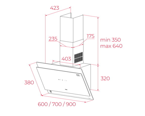 VanGogh Вертикальна декоративна кухонна витяжка Teka Van Gogh DVT 68660 TOS VG  112930073