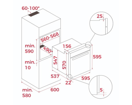 Мультифункціональна духова шафа Teka NEO HSB 7360 FBK  111010115