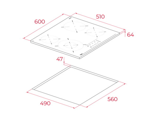 Склокерамічна варильна поверхня 60 см Teka TBC 64320 TTC BK  112540012