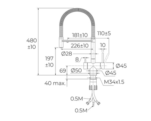 Кухонний змішувач Teka UNI 3913  116080001
